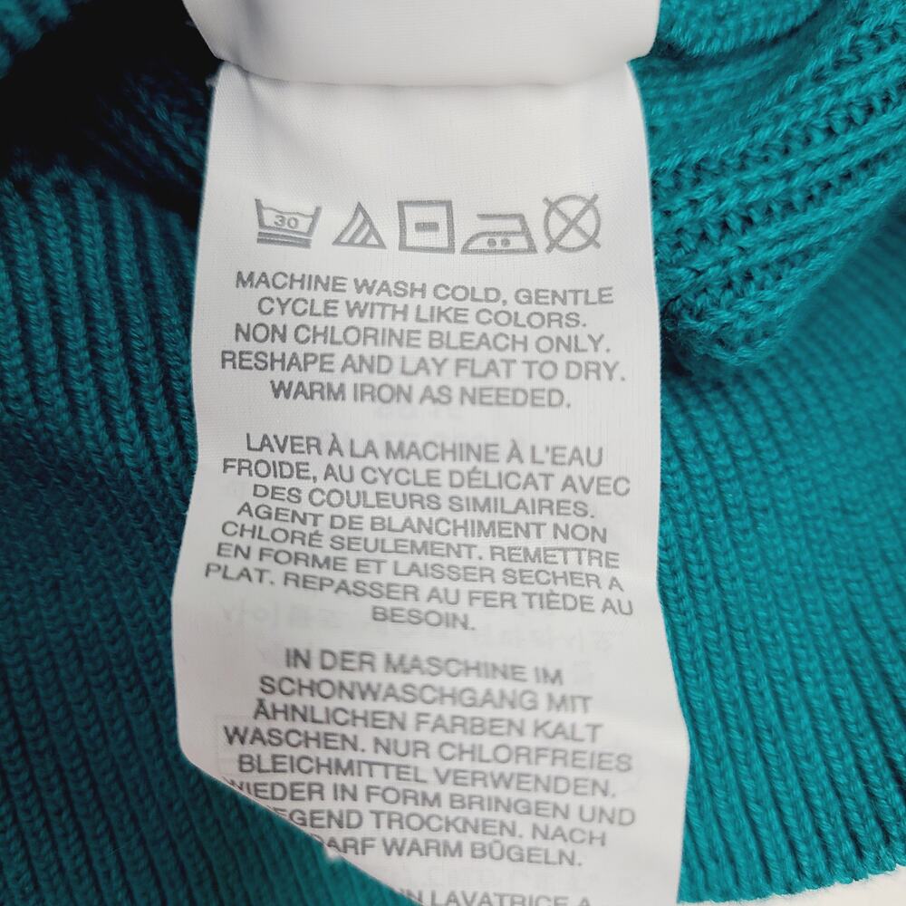 J.Crew Teal Cotton Cardigan Sweater XL Button Front Classic Lightweight Layering - Picture 5 of 9